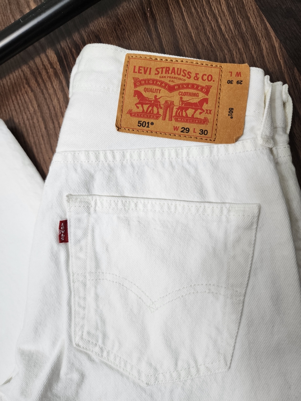 Levi's 501 White Men’s Jeans 29x30 Button Fly Red Tag 100% Cotton